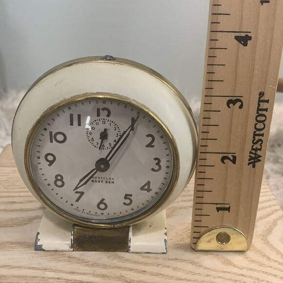 Vintage Westclox Baby Ben Bedside Alarm Clock Metal Body Plastic Face - Picture 13 of 16